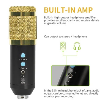 Opgraderet Version bm 800 Kondensator Mikrofon kit bm800 USB-Mikrofon til Computeren, Karaoke Optagelse med Stativ Stativ