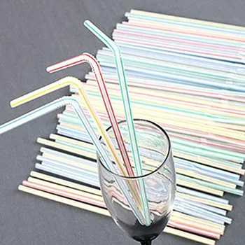 1000Pcs Disponibel Fleksibel Plast Sugerør Drikke Forsyninger