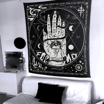 Astrologi, Tarot Bergamot Gobelin Væggen Hænger Soveværelse Decori Art Mystik Psykedelisk Lille Tæppe Hekseri Forsyninger Klud