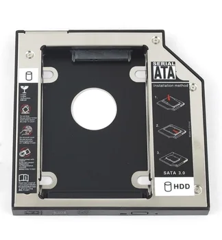 WZSM 12,7 mm SATA 2nd HDD med en SSD Harddisk Caddy for Lenovo IdeaPad G500 G510 G530 G550 G555
