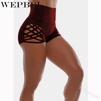 WEPBEL Ultra Shorts Fitness Wear God Elastisk Kvinder Shorts, Leggings Høj Wasit Hule-out Træning Safty Trusser Sport Fitness