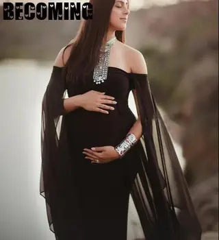 Maternity Dress For Photo Shoot Photographie Gravid Kjole Barsel Kjoler Til Foto-Shoot Gravid Maxi Kjole Graviditet