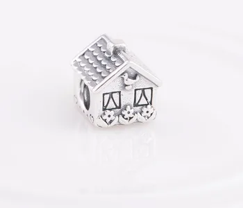 Nyeste 925 Sterling Sølv Perle Sweet Home Mønster Europæiske Charme Kvinder DIY Passer Originale Mærke Charms Armbånd smykker LW375