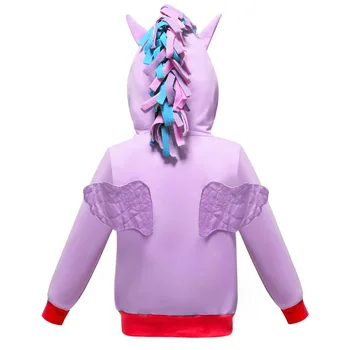 Unicorn Sweatshirt Piger Forår Casual Hooded Coat Til Pige Børn Tøj Tegnefilm Baby Kids Hest Barn jakke i 2-8 Y