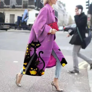 Overdimensionerede Kvinder Foråret Efteråret Lang Trench Coat Nye Mode Geometrisk Patchwork Kvindelige Overfrakke Vindjakke Kvinde Outwear Trendy