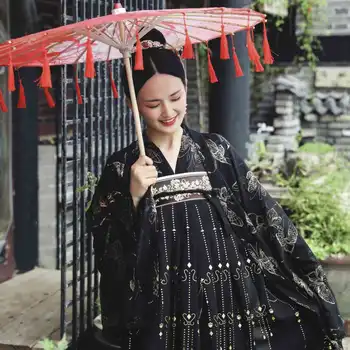 Traditionel Kinesisk Kostume Hanfu Sætter Kvinder Vintage Gamle Emboridery Bluse Folk Tang Passer Damer Birthday Party Outfits