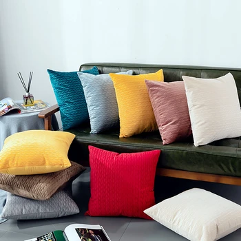 PATIMATE Velvet Pillowcae 45x45 pudebetræk Smide pudebetræk Dekorative Puder til Sofa Couch Grå Lyserød Blå Sofa i Hjemmet Indretning