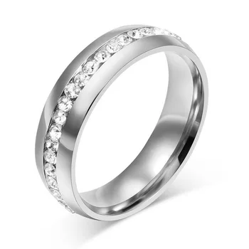 Mode 316L Rustfrit Stål Cubic Zirconia Ringe til Mænd, Bryllup Band Ringe Engagement Smykker Klassiske Løfte Ringe til mænd