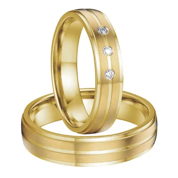 Klassiske Ægteskab par vielsesringe til mænd og kvinder Golden hans og hendes Elskere Alliance smykker finger ring