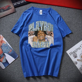 Awesome T-Shirts Til Fyre O-Hals, Korte Ærmer Regelmæssig Herre Top Kvalitet Mænd Playboi Carti Hip-Hop Sort T-Shirt