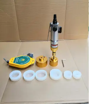 Flasker Loft Maskine håndholdte pneumatiske forsegling loft emballage udstyr låg tightener hætte størrelse 5-50mm