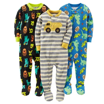 Udenrigshandel oprindelige dreng og pige baby bomuld klud tøj pakke fod romper heldragt børn varme varme pyjamas
