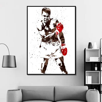 Muhammad Ali Boksning Star Sports Lærred, Plakat Væg Kunst Print Børn, Indretning hjems Indretning Wall Decor Lærred maleri