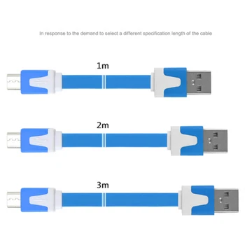 1M 2M 3M 8pin Noodle Fladskærms USB-Kabel Data Sync Oplader Adapter Til Apple iPhone 5/5/5c/6/6plus/7/8/X 10stk/masse