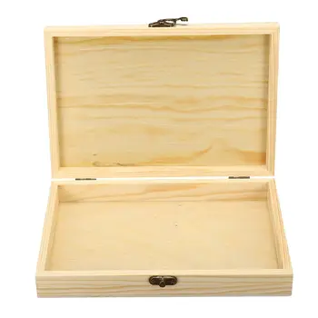 Enkel Flip Cigar Box Emballage Rektangulær trækasse Bærbar Opbevaring Naturlige Træ Kasser 250x170x40mm Cigar Tilbehør