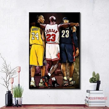 Basketball Stjerne Klassiske Kobe Bryant Plakat og Print på Lærred Maleri på Væg Kunst Billede til stuen, boligindretning Cuadros