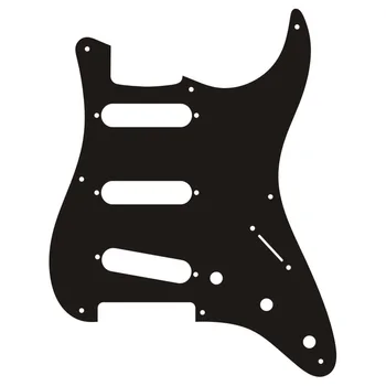 Pleroo Guitar-Dele - For Brugerdefinerede 57' 8 Skrue Hul Standard St SSS Guitar pickguard Bunden Plade 1,5 mm tykkelse, 1Ply Sort