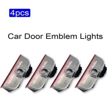 4stk Emblem Led-Lamper Bil Døren Lys Luces Projektor Til For VW TOUAREG Golf 5 6 7 MK5 MK6 MK7 Passat B6 B7 Tiguan CC Køretøj