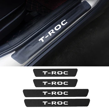 For Volkswagen VW T-Roc TRoc T Roc 2017 2018 2019 2020 4stk PU Læder Carbon Fiber Bil Dør Karmen Protector Klistermærker Tilbehør