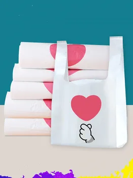 100pcs/masse Supermarked Shopping plastikposer Nye Materiat Vest tasker Gave Kosmetiske Tasker emballage til Fødevarer taske