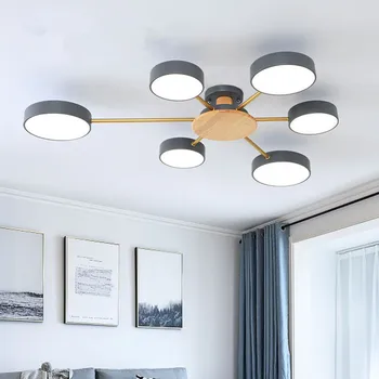 Nordisk moderne minimalistisk LED lysekrone soveværelse LED loft lampe stue personlighed værelses massivt træ samt jern belysning
