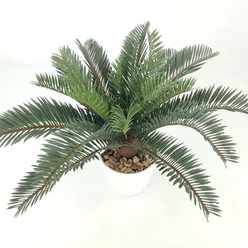 45cm Tropiske Kunstig Palme Store Falske Cycas Planter Gren Plast palmeblade Potteplanter Til hjemmekontoret Dekoration