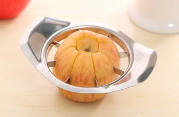 Nyt design i rustfrit stål jordbær frugt skåret mug enhed af apple pålægsmaskine salat skåret frugt værktøj