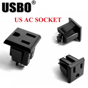 Sort industri multi-funktionelle output outlet Amerikanske 3pins Elcectrical 125V 15A OS universal AC-strømforsyning stik