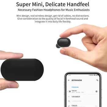 M1 Bluetooth-5.0 Hovedtelefoner Trådløse Hovedtelefoner TWS Støj Annullering Øretelefon Med Mikrofon til Xiaomi Huawei Samsung iPhone