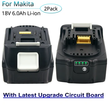 2 STK 18V 6000mAh Li-ion el-Værktøj Genopladeligt Batteri til Makita BL1830 LXT400 BL1850 BL1860 Med Seneste Opgradering Kredsløb