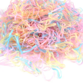 Salg!! 10000PCS Kids Pige Flerfarvet Pandebånd elastik Elastik Hår Slips Hestehale Indehaveren Kvinder Hår Styling Tilbehør