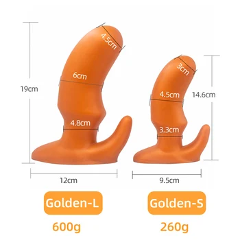 Big Butt Plug Stor Anal Plug sexlegetøj til Kvinde Mand Gyldne Horn Bløde Æg Store Dildo Vaginal Anus Stimulator Prostata Massager