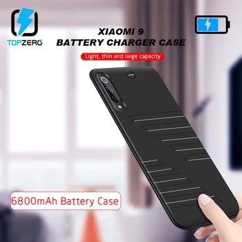 TOPZERO 6800 mAh Batteri Oplader Til Xiaomi Mi 9 Bærbare Større Kapacitet, Hurtig Opladning Power Bank Tilbage Klip For Mi 9