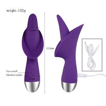Silikone Innovative Tungen Slikke Klitoris Stimulator - Genopladelige 10 Speed Vibrerende Håndholdt Massageapparat Spil Legetøj til Kvinder