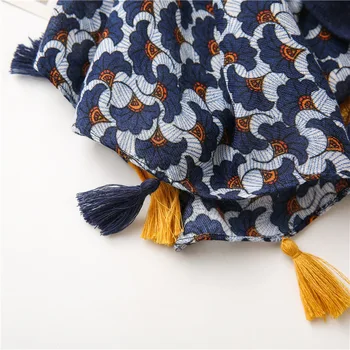 Mænds Mode med Navy Blå til Rosa Blomster Kvast Viscose Sjal Tørklæde Efteråret Print Wrap Hovedbøjle Bufandas Muslimske Hijab Sjaal 180*90Cm