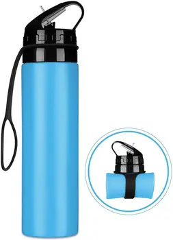 600ML Silikone Folde Flaske Udendørs Klatring Udtrækkelig Vand Flaske Praktisk Rejse Anti-skoldning Isoleret