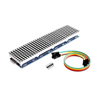 MAX7219 Display Panel Dot Matrix Modul Microcontroller 4 I Én Skærm med 5P Linje 4 i 1 Rød Grøn til Arduino diy kit
