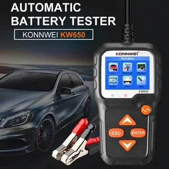 KONNWEI KW650 Batteri Tester 6V og 12V Bil, Motorcykel Batteri System Analyzer 2000CCA Opladning Cranking Test Værktøjer til Bil