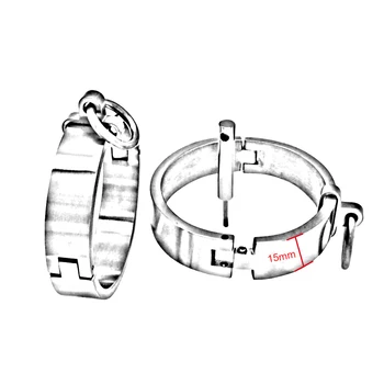 Acechannel Børstet rustfrit stål aflåselige slave håndled og ankel manchetter armbånd SM armbånd med aftagelig O-ring BDSM