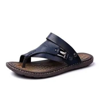 MIUBU Stor Størrelse 45 Sommeren Mænd Beach Sandaler Split Læder Sandal Sko Fritid Holdbare Non-Slip Sko Hombre Zapatillas Slippe