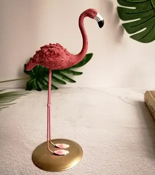 Pink Simulering Flamingoer Naturtro Dyr Harpiks for Fotografering, Optagelse Rekvisitter Foto Dekorationer Elementer Studio Hjem Pynt