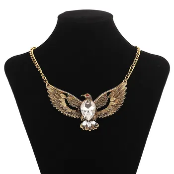 Vintage Eagle Krystal Vedhæng Halskæder Til Kvinder 2020 Nye Mode Etnisk Style Big Bird Dyr Choker Halskæde Collares
