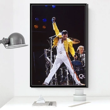 Freddie Mercury Boheme Store Punk, Rock, Musik, Band Stjernede Plakat Væg Kunst, Billeder, Maleri, Lærred Udskrivning Værelses Hjem Indretning