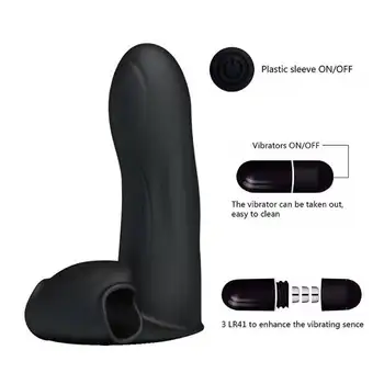 Finger vibrations-ærme Sex Legetøj Til Kvinder, Kvindelige silikone, vandtæt tavs Flirte lille tunge massage klitoris stimulation
