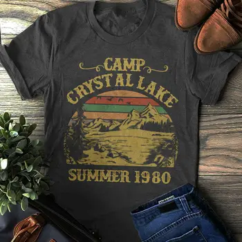 Hot Salg Super Fashion Camp Crystal Lake T-Shirt, fredag Den 13 Shirt, Jason Voorhees Shirt, H
