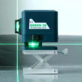 KaiTian Laser-Niveau Stativ 12Lines 3D-Niveau selvnivellerende 360 Vandret&Lodret på Tværs af Magtfulde Grønne Modtager Level Laser Line