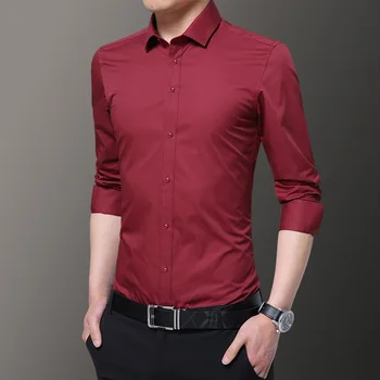 Stor Størrelse Shirt 8XL 2020 Mænd New Business Solid Skjorter Moderne Casual Unges Sociale langærmet Skjorte Camisa Masculina