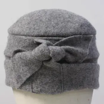 SUOGRY Høj Kvalitet Efterår og Vinter Kvinder Dome Beanie Solid Uld Hatte Varm Fedora Hat