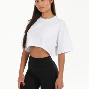 Gratis forsendelse i 2020 kvinders plus size kausale bomuld t-shirts Brugerdefinerede logo print Bomuld blank hvid slim nye kvinder T-shirt