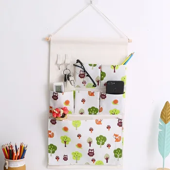 7 Lommer Til Opbevaring Hængende Bag Væggen Hænger Type Dør Sovesal Soveværelse Kreative Stof Garderobe Undertøj Opbevaring Hængende Taske